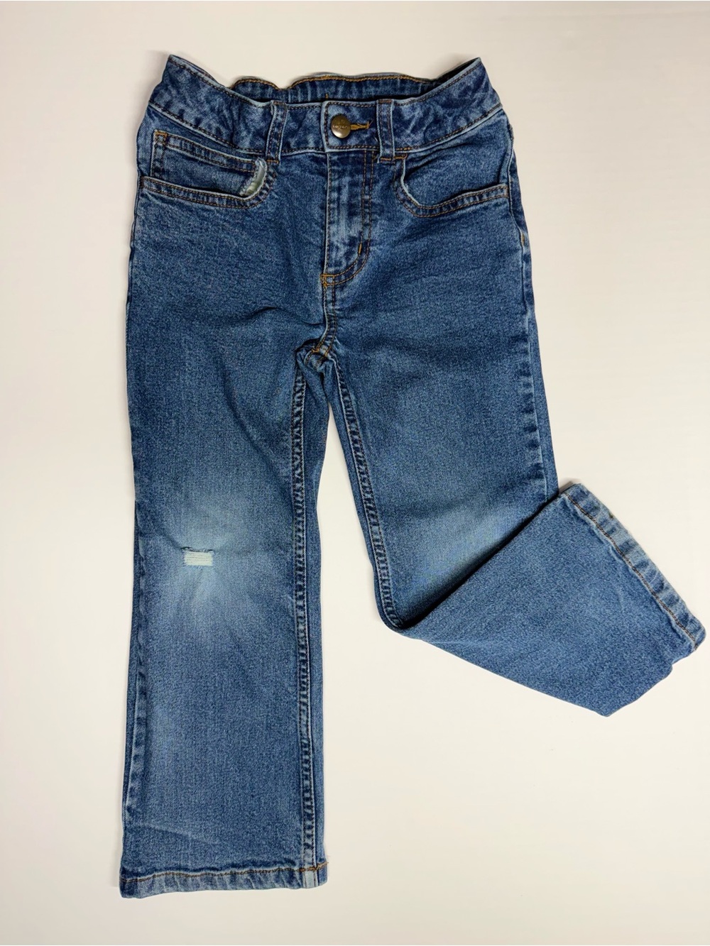 Carhartt Denim Straight Leg Jeans Toddler 4T Medium Wash Distressed Adjustable